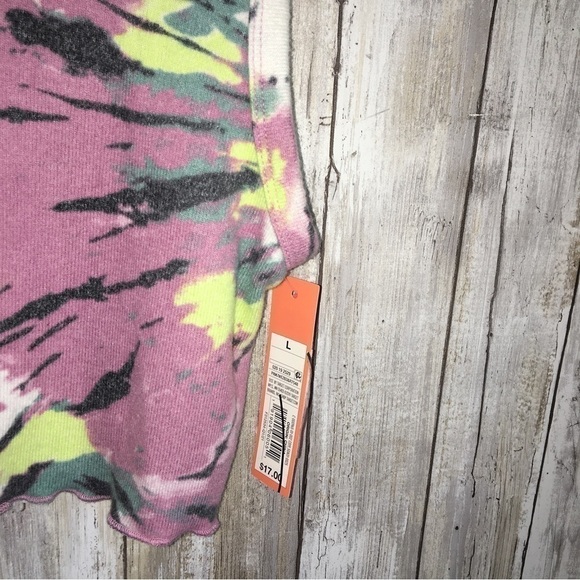 NWT Colsie Tie Dye Crop Sleep Shirt - Picture 3 of 4
